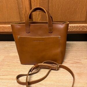 Portland leather goods mini crossbody tote honey AP